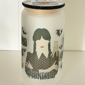 Goth Girl 16oz Frosted Glass Tumbler with Matching Lid